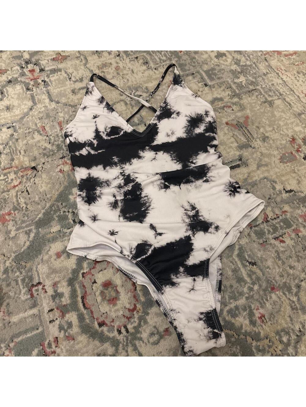 Women's Multi and Black Swimsuit-one-piece